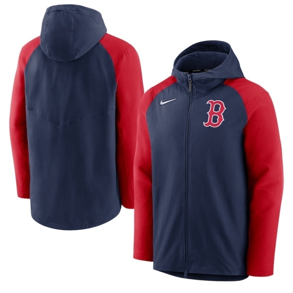 Nike Navy/Red Boston Red Sox Authentic Collection Performance Raglan Zip Hoodie